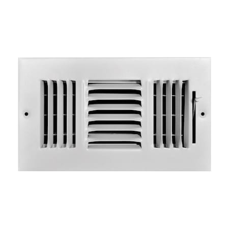 True Aire Tru Aire 4 in. H X 8 in. W 3-Way Powder Coat White Steel Wall/Ceiling Register C103M 08X04